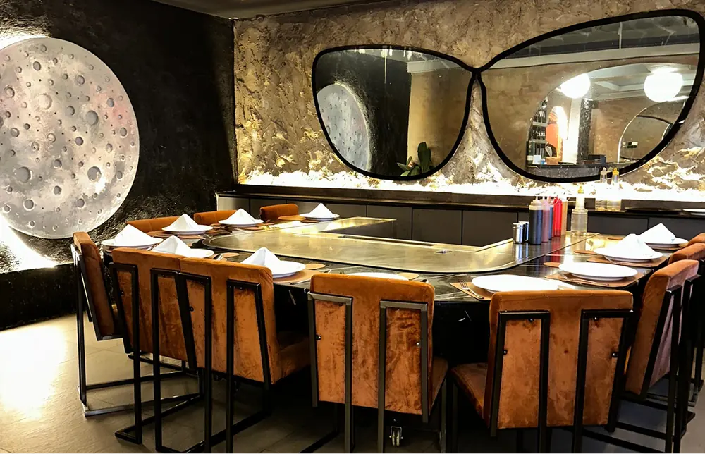 The Field and Ocean teppanyaki counter set for service