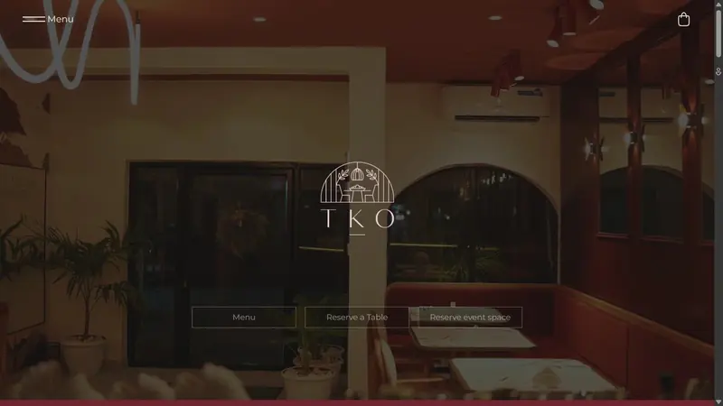The EATS BY TKO website, built with Dinesurf