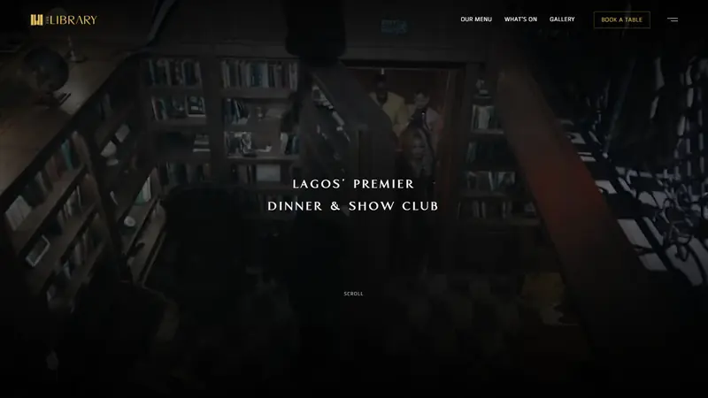 The THE LIBRARY website, built with Dinesurf