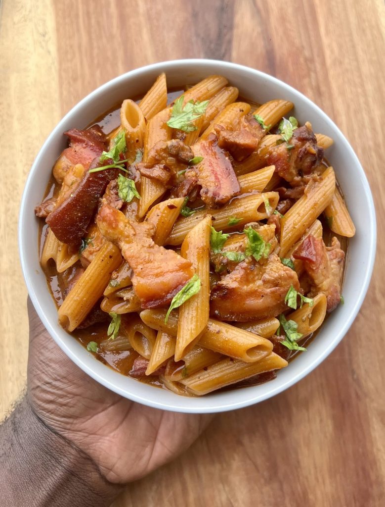 Chef Ro's Gochujang Coconut pork penne